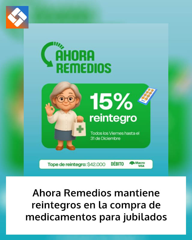 Ahora Remedios mantiene reintegros en la compra de medicamentos para jubilados