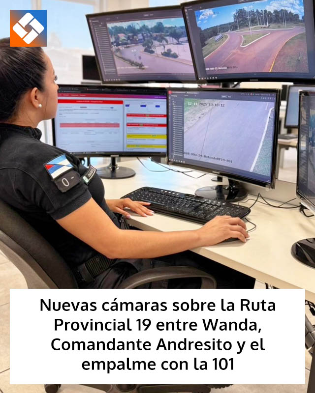 Nuevas cámaras sobre la Ruta Provincial 19 entre Wanda, Comandante Andresito y el empalme con la 101