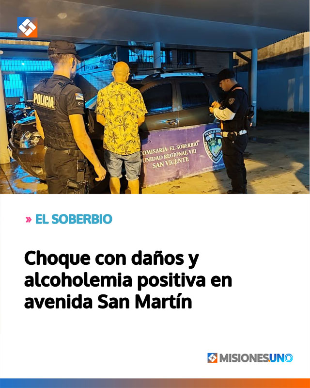 EL SOBERBIO: Choque con daños y alcoholemia positiva en avenida San Martín