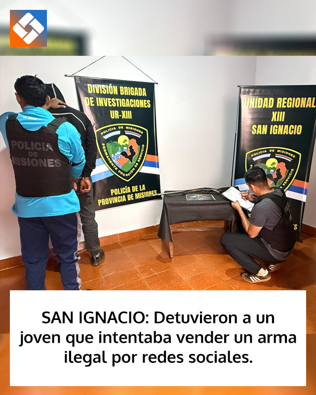 SAN IGNACIO: Detuvieron a un joven que intentaba vender un arma ilegal por redes sociales