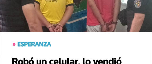 Robó un celular, lo vendió y terminaron presos el ladrón y el comprador