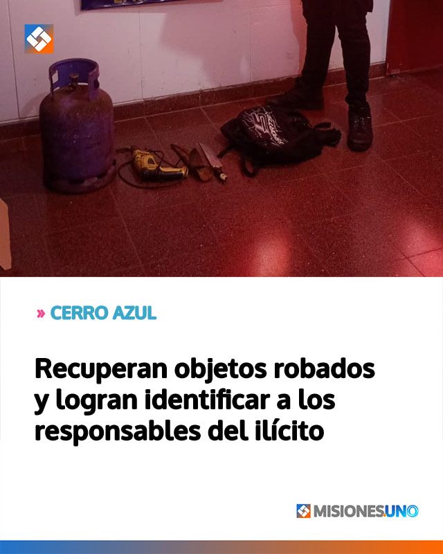 CERRO AZUL: Recuperan objetos robados y logran identificar a los responsables del ilícito