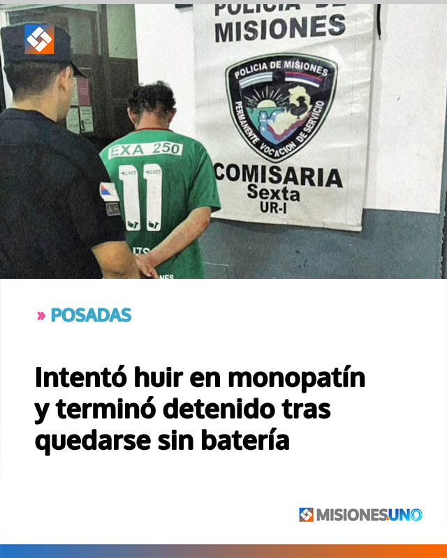 Intentó huir en monopatín y terminó detenido tras quedarse sin batería