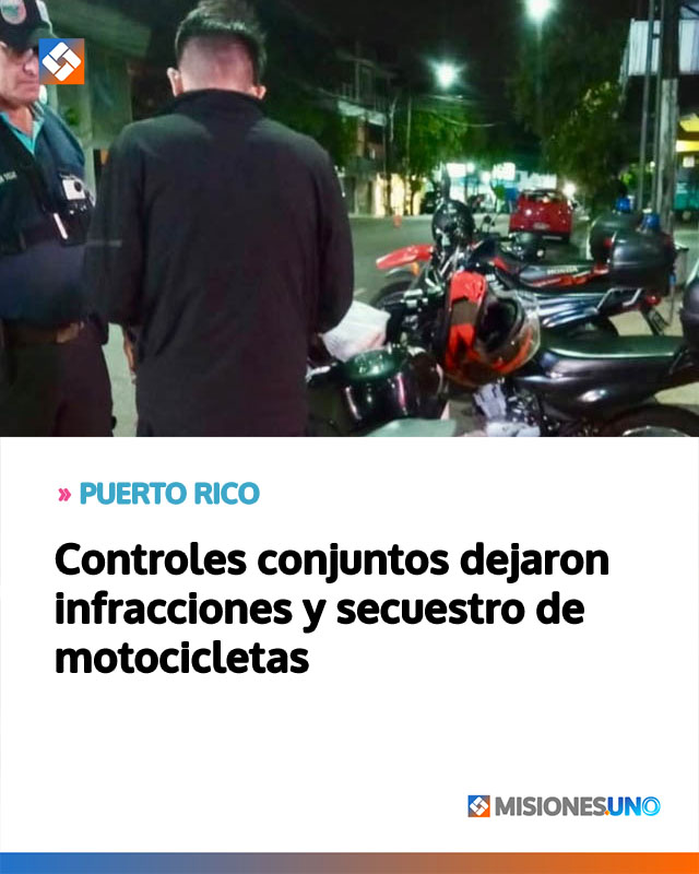 Controles conjuntos dejaron infracciones y secuestro de motocicletas