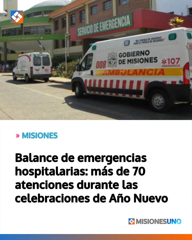 Balance de emergencias hospitalarias: más de 70 atenciones durante las celebraciones de Año Nuevo