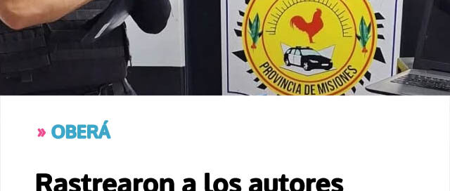 Rastrearon a los autores mediante cámaras y recuperaron una notebook robada tras una rápida investigación