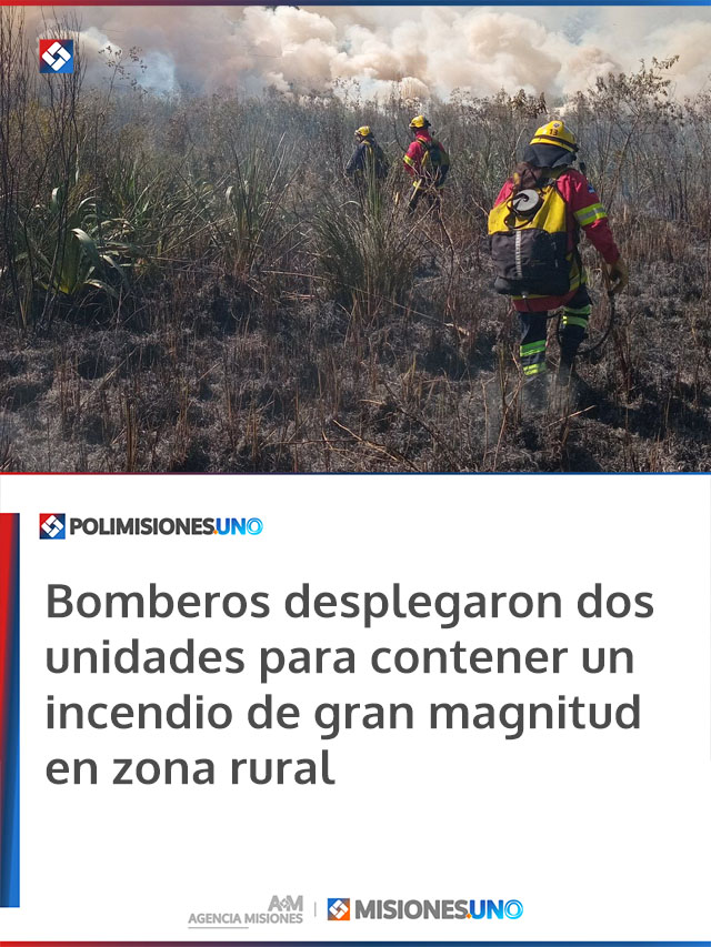 Bomberos desplegaron dos unidades para contener un incendio de gran magnitud en zona rural