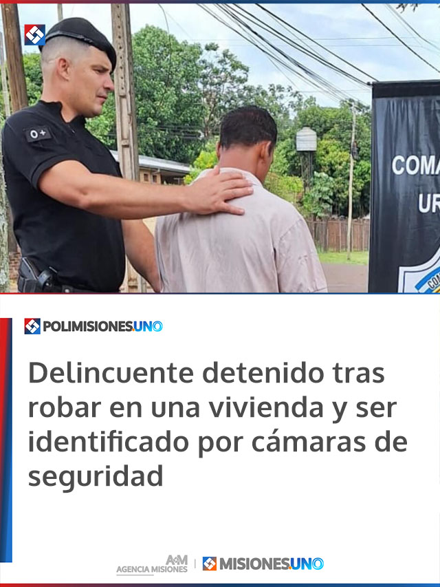 Delincuente detenido tras robar en una vivienda y ser identificado por cámaras de seguridad