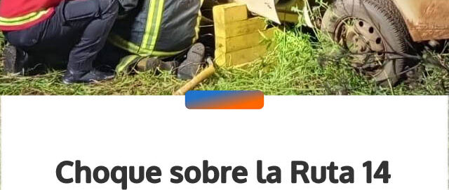 Choque sobre la Ruta 14 dejó varios heridos y un conductor atrapado entre Aristóbulo y Campo Grande